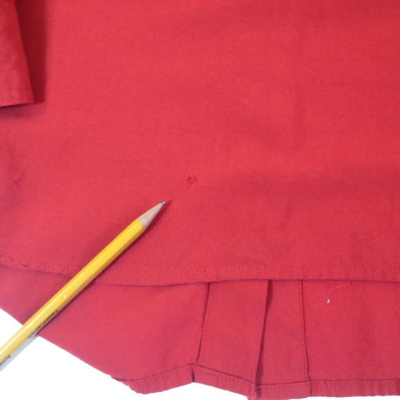 Avenue Long Sleeve Button Up Top Red Blouse Chest Pockets Size 22-24 - Picture 9 of 10